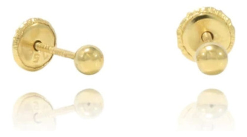 Aretes Topos Oro 18k Bola 4mm Clásicos