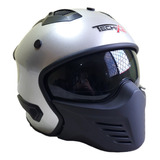 Casco Modular Cafe Racer Tech-x2 Plata/negro Ecer2205