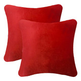 Set 2 Cojines Decorativos Tela Velvet 45 X 45 / Color Rojo