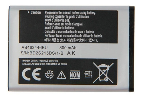 Batería Modelo Ab463446bu Compatible Con Samsung De 800 Mah