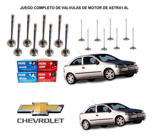 Juego Completo Valvulas Chevrolet Astra 1.8 16v Doch 01 06 Foto 2