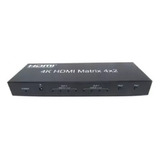 Matrix Hdmi 4x2 Switch Splitter 1080p 4k 3d Com Controle