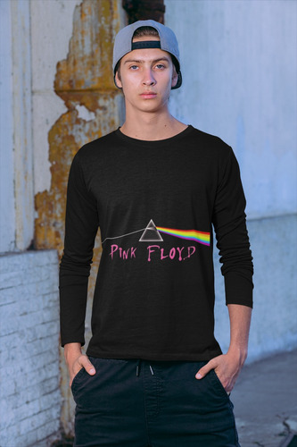 Polera Larga Pink Floyd Rock Musica Prisma Estampado Algodon