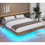 Cama Flotante King Con Luces Led Rgb