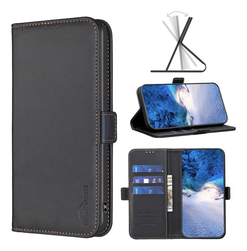 Capa De Livro Flip Leather Cards Solt Wallet Para iPhone