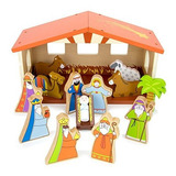 Set De Nacimiento De Madera Para Niños