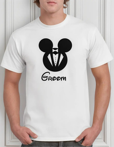 Playera Hombre Comprometido Groom Mickey Disney Novio Amor