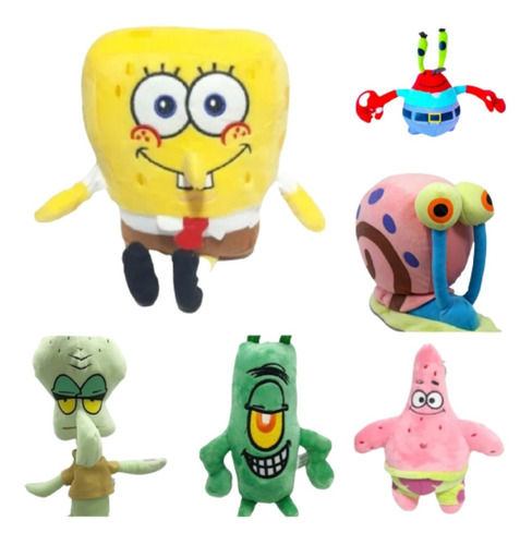 Peluche Bob Esponja Y Sus Amigo Combox6unidades Envio Gratis