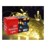 Luz De Navidad 100 Luces Leds Calido A 220v 9mt