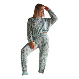 Pijama Marcela Koury Invierno Art 4242 Jersey Tejido Reptil