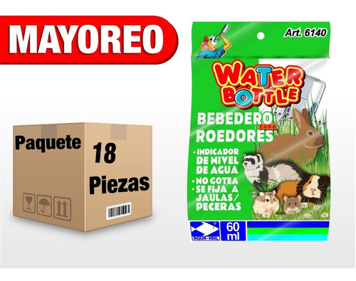 18 Bebedero Antigoteo Hamster Conejo Cuyo Raton 60 Ml 6140