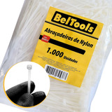 1000 Abraçadeira Fita Hellerman Nylon Branca 200mm X 4,8mm