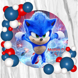 Fondo Banner Candy Bar Personalizado Sonic 80x80cm