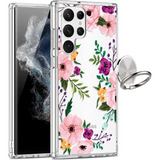 Funda Para Samsung Galaxy S22 Ultra/transparente/flores R...