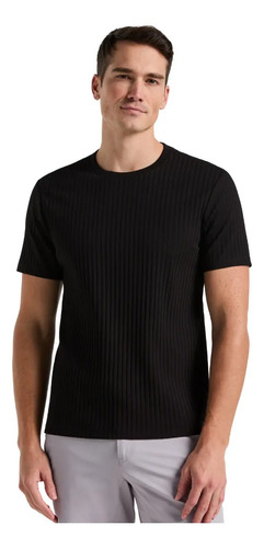 Playera Perry Ellis Negra Slim Con Cuello Redondo De Hombre