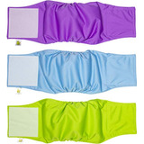 Vendas Para Perros Machos, 3-pack, Azul, Verde Y Morado,