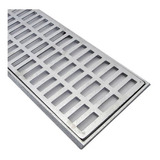 Ralo 20x50cm Linear Pluvial Grelha Aluminio Suporte Aro