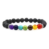 Pulseras Hombre Mujer Piedra Volcanica 7 Chakras Feng Shui