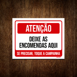 Placa Atenção Deixe Encomendas Aqui  18x23