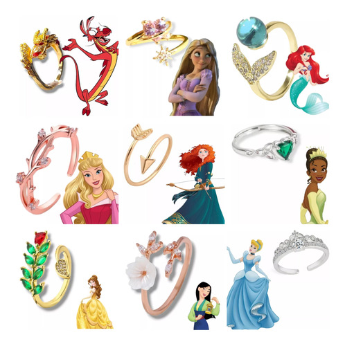Anillo Disney | Anillo Ajustable De Princesas Disney Varios
