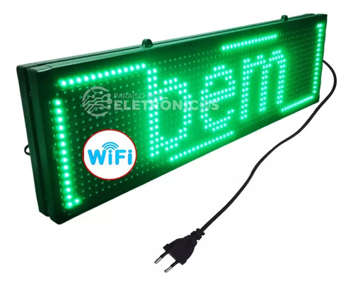 Painel Letreiro Digital Wi-fi 68×20 Led Luminoso Interno