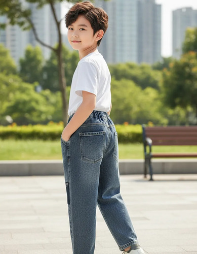 Pantalones De Mezclilla Sueltos Para Niño Con Bolsillos | MercadoLibre