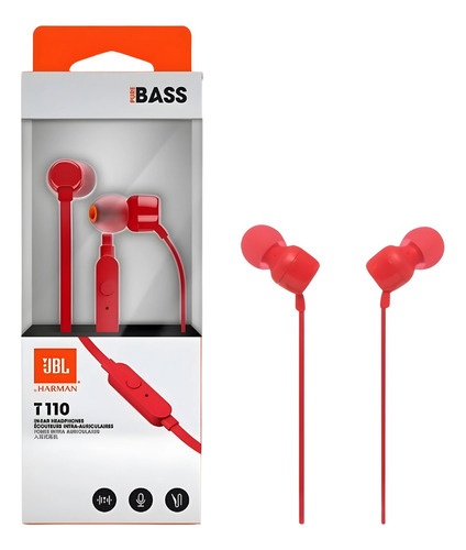 Fone Com Fio Microfone Jbl T110 Original Com Grave Headset