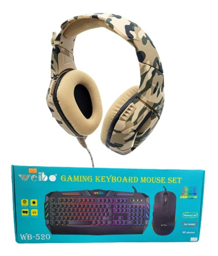 Auriculares Gamer + Teclado Y Mouse Gaming + Envio Gratis