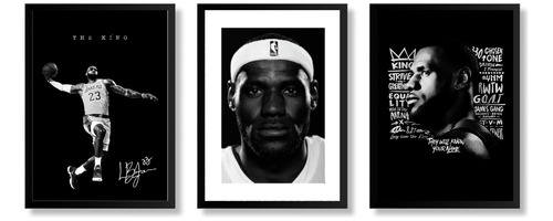 Kit 3 Coleção Quadros Decorativos Lebron James A3