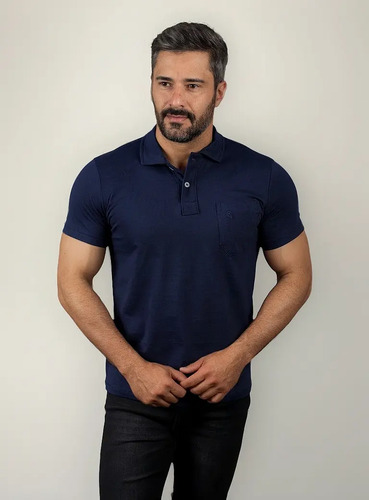 Camisa Gola Polo Masculina Fit Algodão Com Bolso | MercadoLivre