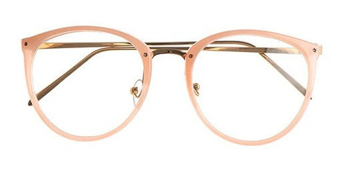 Marco Lentes Ópticos Round Cat Eye Pink Rosado Gold M 62mm