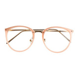 Marco Lentes Ópticos Round Cat Eye Pink Rosado Gold M 62mm