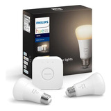 Philips Hue 2-pack White A19 Dimmable Smart Bulb Starter Kit