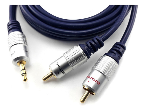 Cable 2 A 1 Rca A Plug 3,5mm Jack 3.5mm 3.6 Metros