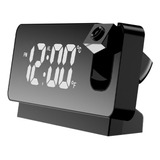 Reloj De Proyección De Espejo Con Pantalla Grande Led Mute C