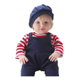 Boneco Bebe Grande Loui Com Cabelo - Bambola Brinquedo