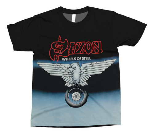 Camiseta Saxon - Wheels Of Steel (com Logo Nas Costas) 