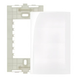 Kit Placa 4x2 Cega + Suporte Branca Espelho Tomada Luxo 