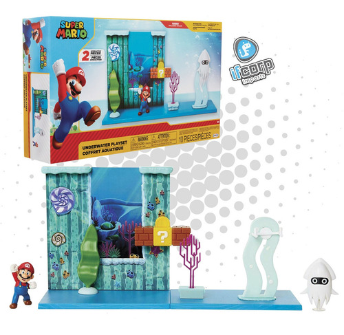 Underwater Playset Mario Bros 10 Piezas Jakks Pacific Mario 