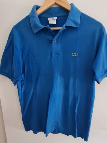 Chomba Lacoste Azul Lisa Original Talle 4