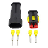 4 Pares Conector Plug 2 Pinos Impermeável Reparo Automotivo