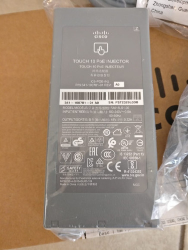 Cisco Touch 10 Poe Power Injector Cs-poe-inj=