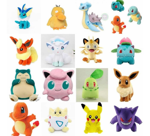 Peluche Pokemon Varios Personajes Principales Pikachu 22cm