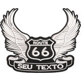 Bordado Patch Brasão Emblema Asa Rota66 Motociclista Rt52