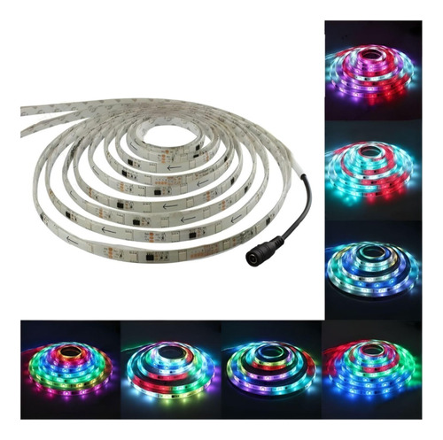 Tira Led Pixel Inteligente 12v Ws2811 5mts 30led/m Rgb Ip65