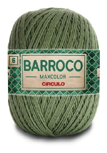 Barbante Barroco Maxcolor 6 Fios 200gr Linha Crochê Colorida Cor Militar-5718