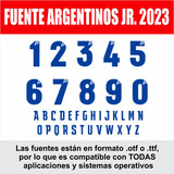 Tipografia Argentinos Juniors 2023 Ttf Letras Numeros Dorsal