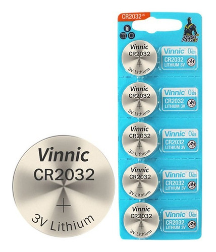 Promo 5 Pilas Cr2032 Vinnic 3v Litio P/ Luces Alarmas