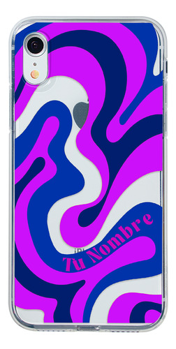 Funda Para iPhone Para Mujer Curvas Moradas Con Tu Nombre