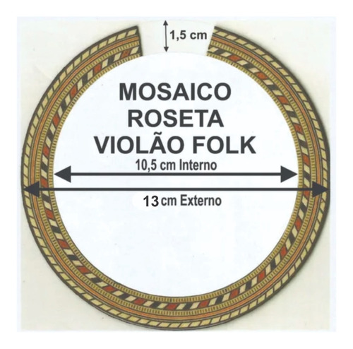 Mosaico Roseta Violão Folk Frete Grátis Entrega Imediata